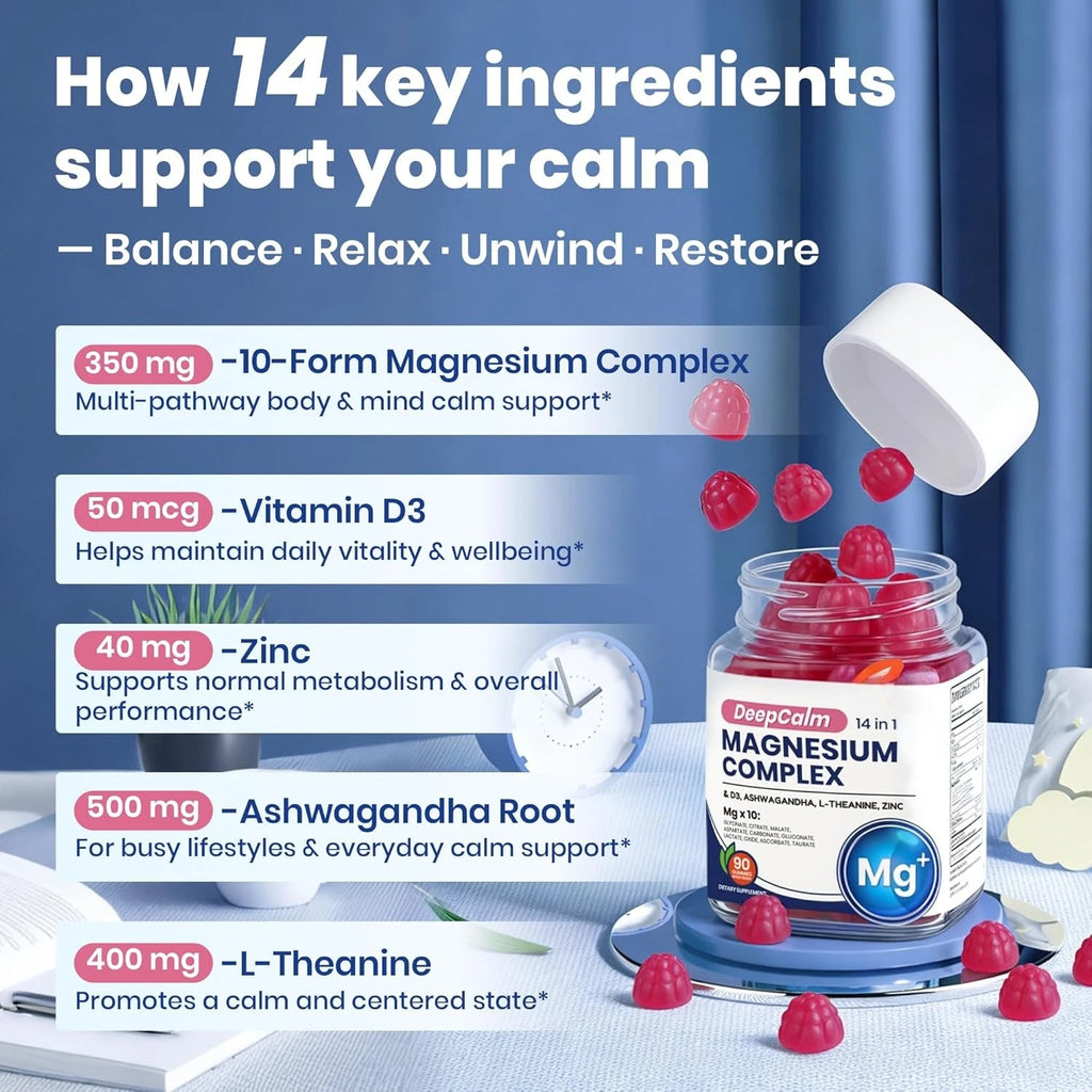 14-in-1 Magnesium and Ashwagandha Gummies